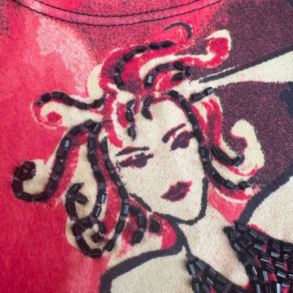 Rare Vintage 90s graphic tank w/beading detail - Picture 6 of 7
